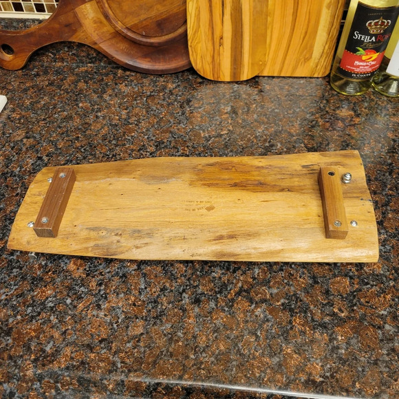 Handmade in USA Rustic Raw Edge Charcuterie Board Tray Serving Honey Oak Natural - Picture 4 of 6
